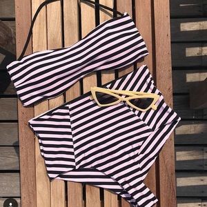 Striped bikini set